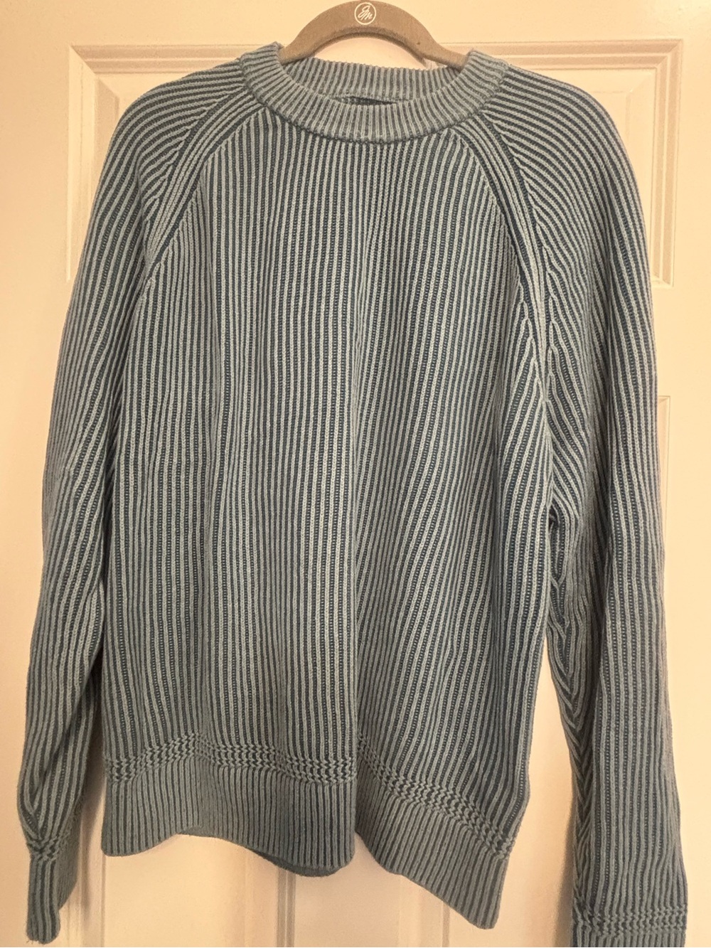 Abercrombie & Fitch  Gray/Blue/Green Textured Crewneck Sweater
